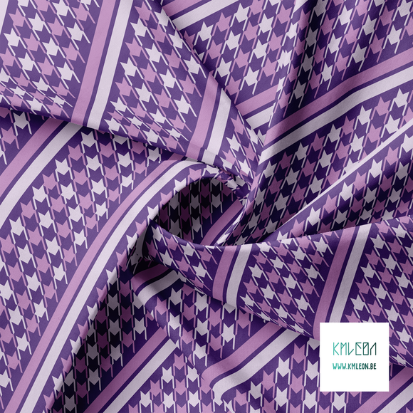 Purple houndstooth and stripes fabric
