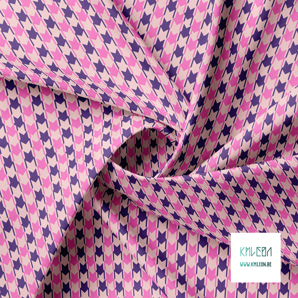 Purple and pink houndstooth fabric