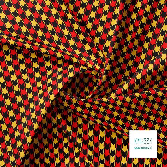 Red and yellow houndstooth fabric