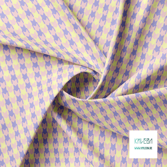 Purple and yellow houndstooth fabric