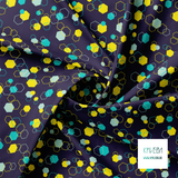 Random yellow, teal and mint green octagons fabric