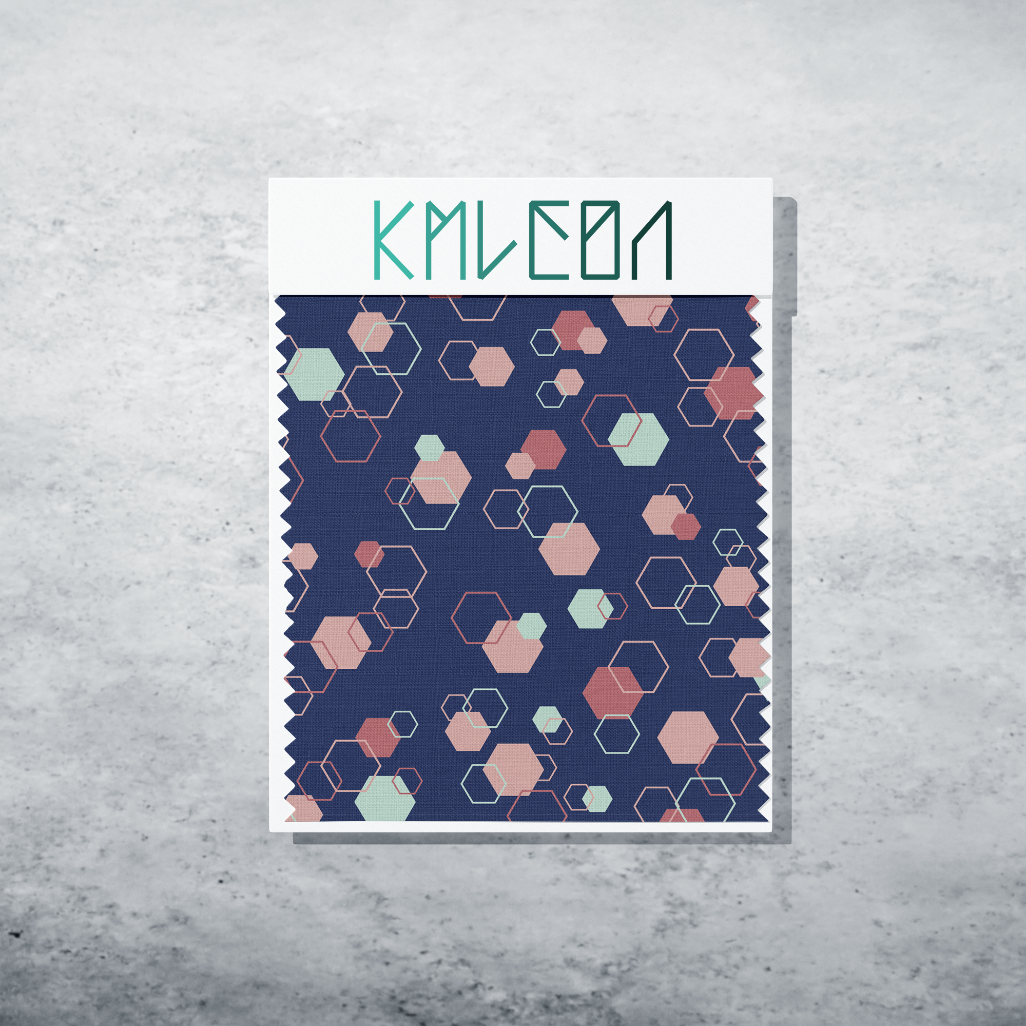 Random pink and mint green octagons fabric