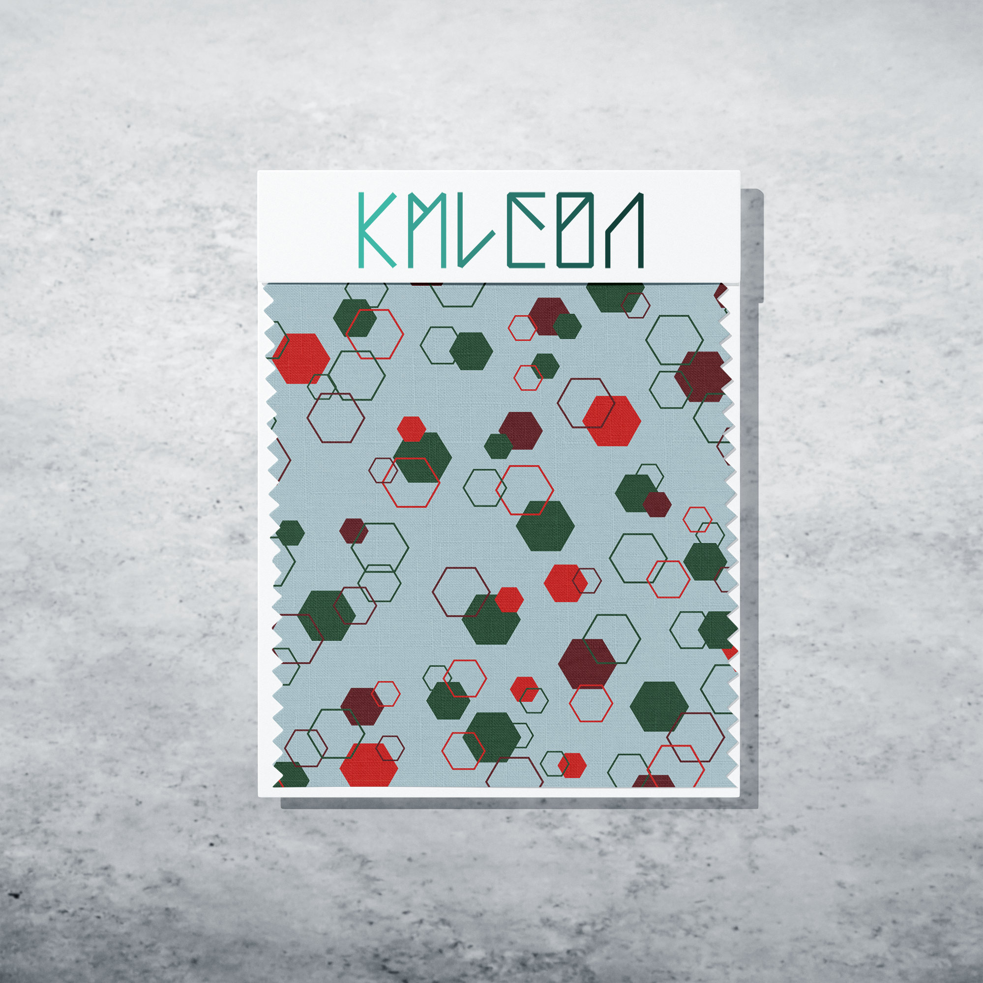 Random red and green octagons fabric