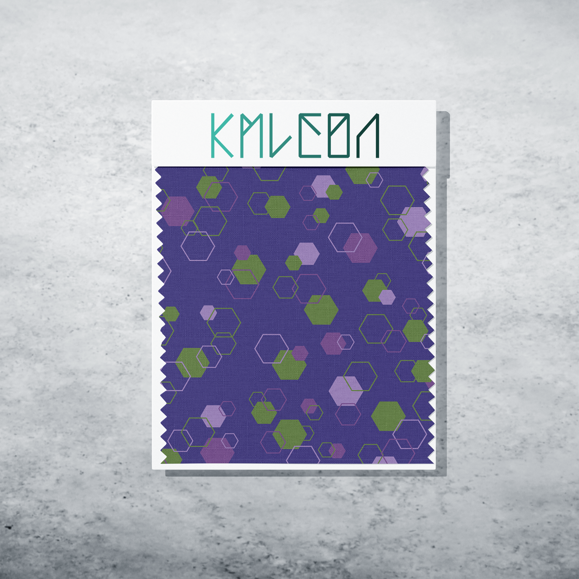 Random purple and green octagons fabric