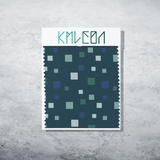 Green and blue squares fabric