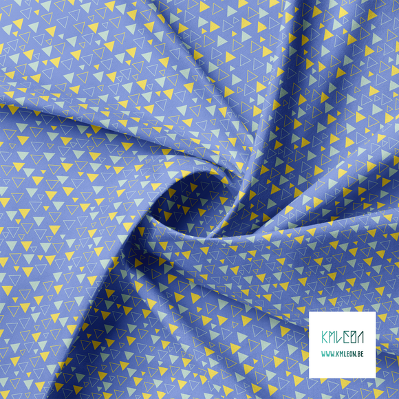 Yellow and mint green triangles fabric