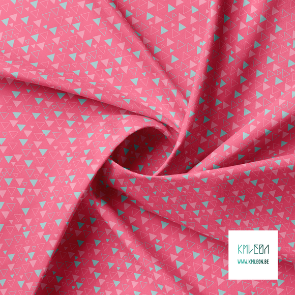 Light blue and pink triangles fabric