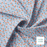 Blue, pink and orange triangles fabric
