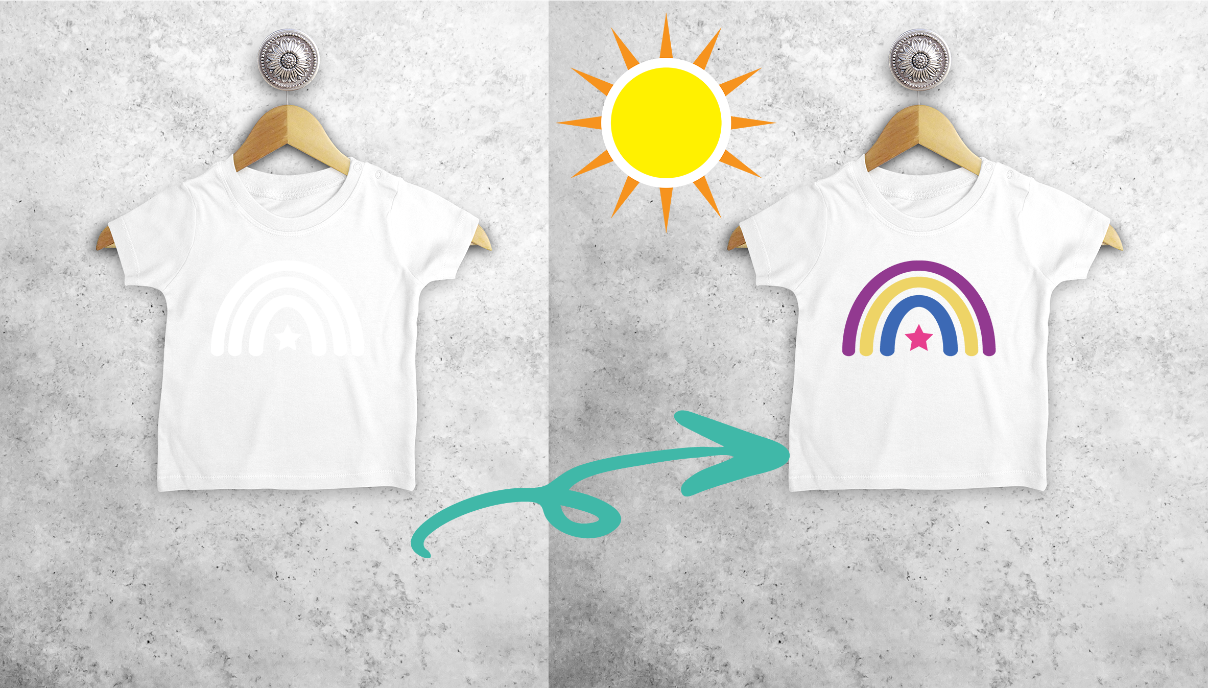 Rainbow and star magic baby shortsleeve shirt