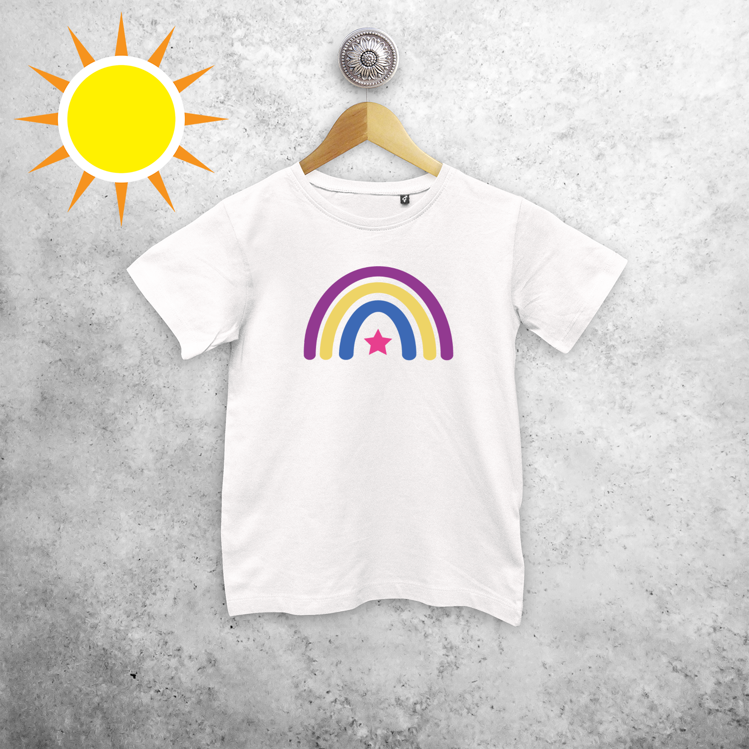 Rainbow and star magic kids shortsleeve shirt