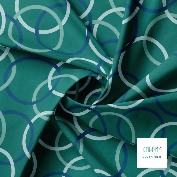 Green and blue interlocking rings fabric
