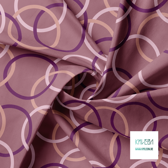 Purple and pink interlocking rings fabric