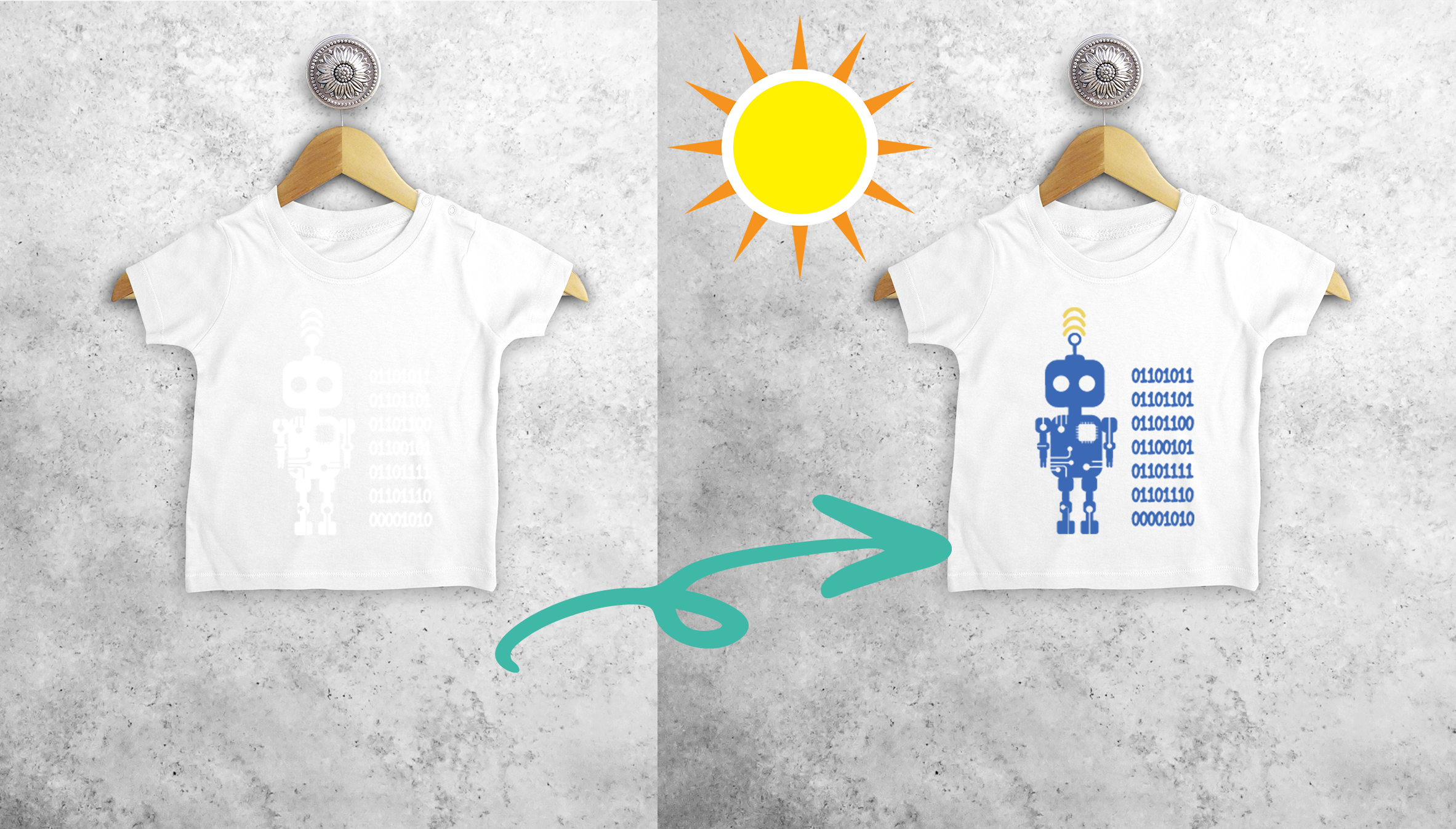 Robot magisch baby shirt met korte mouwen