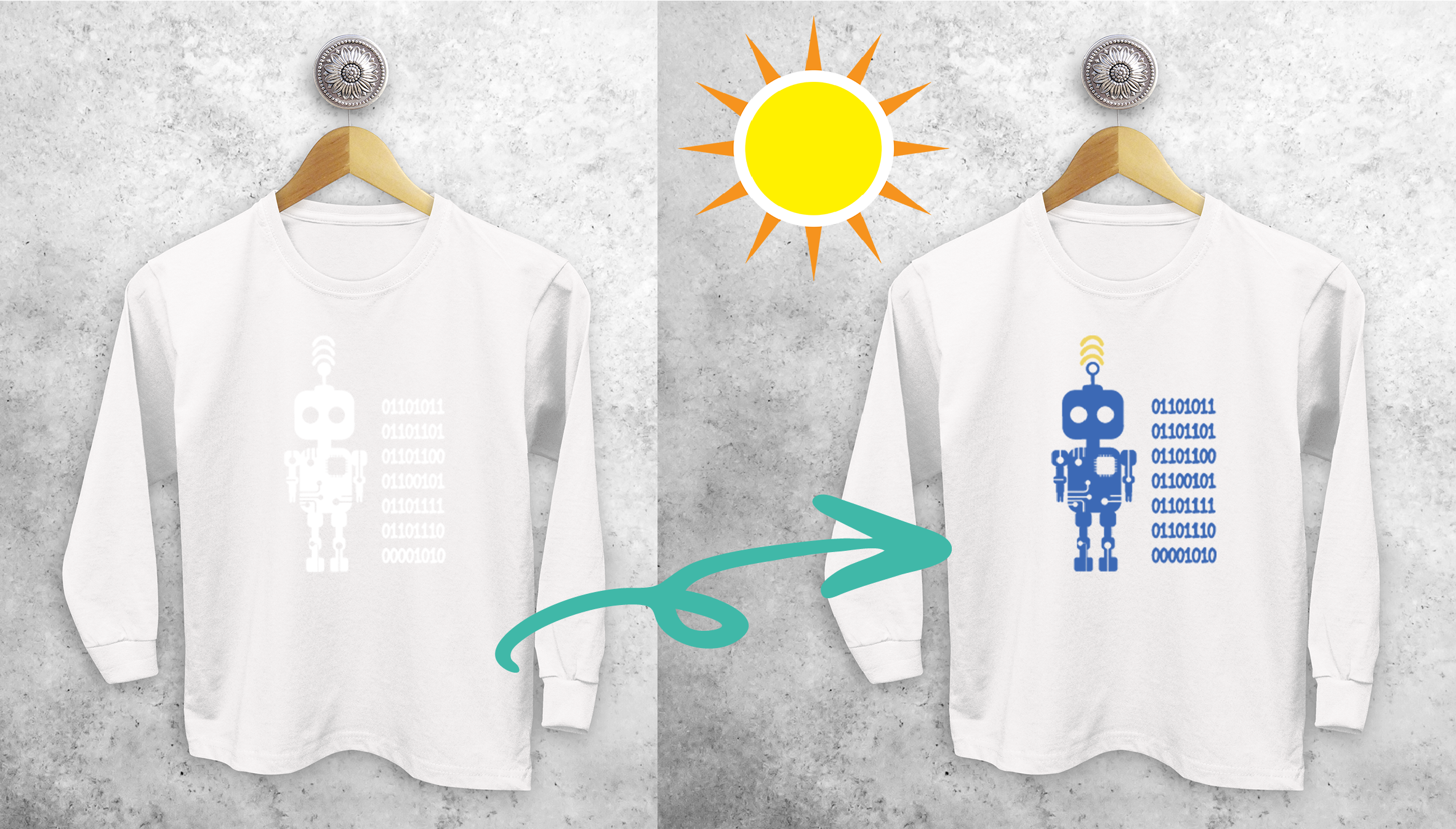Robot magisch kind shirt met lange mouwen