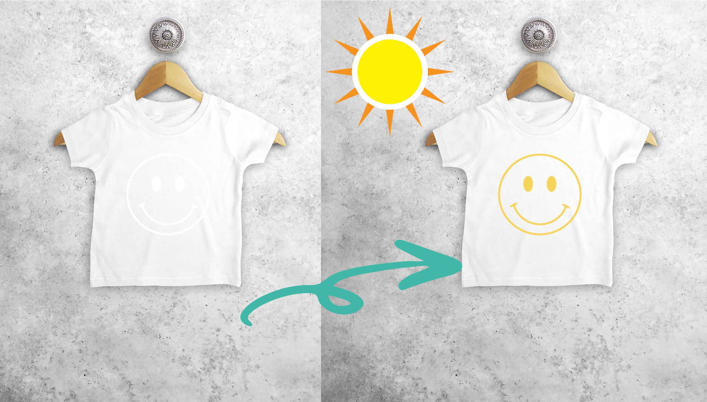 Smiley magisch baby shirt met korte mouwen