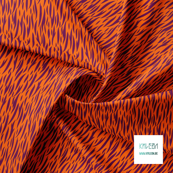 Purple tiger stripes fabric
