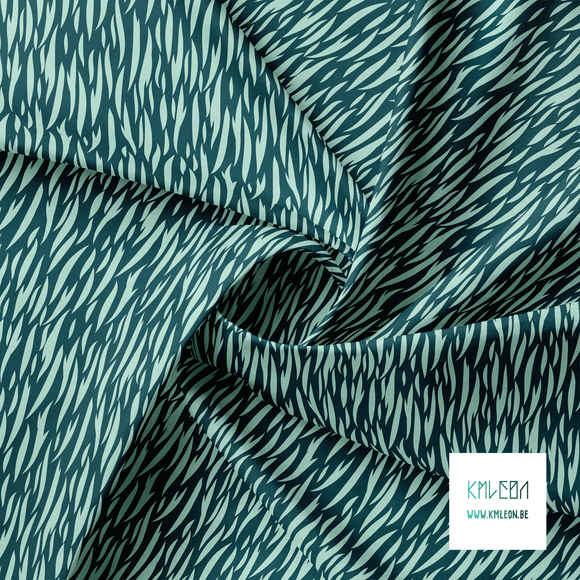 Green tiger stripes fabric