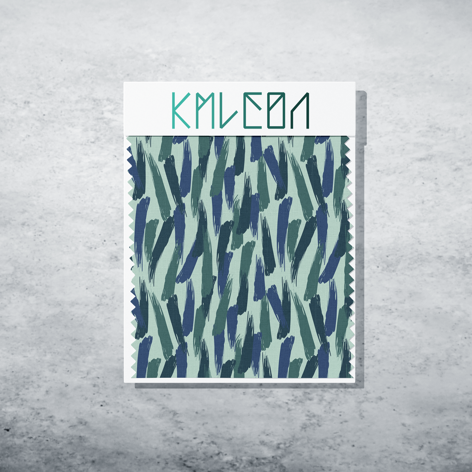 Blue and green brush strokes fabric