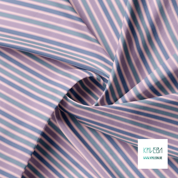 Pink, purple and blue vertical stripes fabric