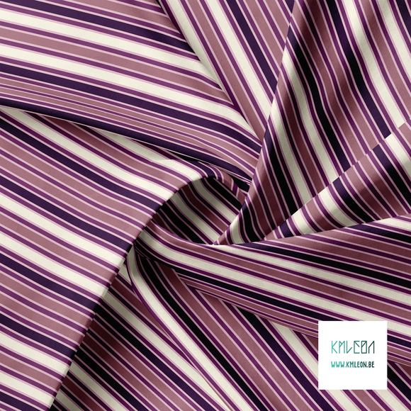 Pink, purple and cream vertical stripes fabric