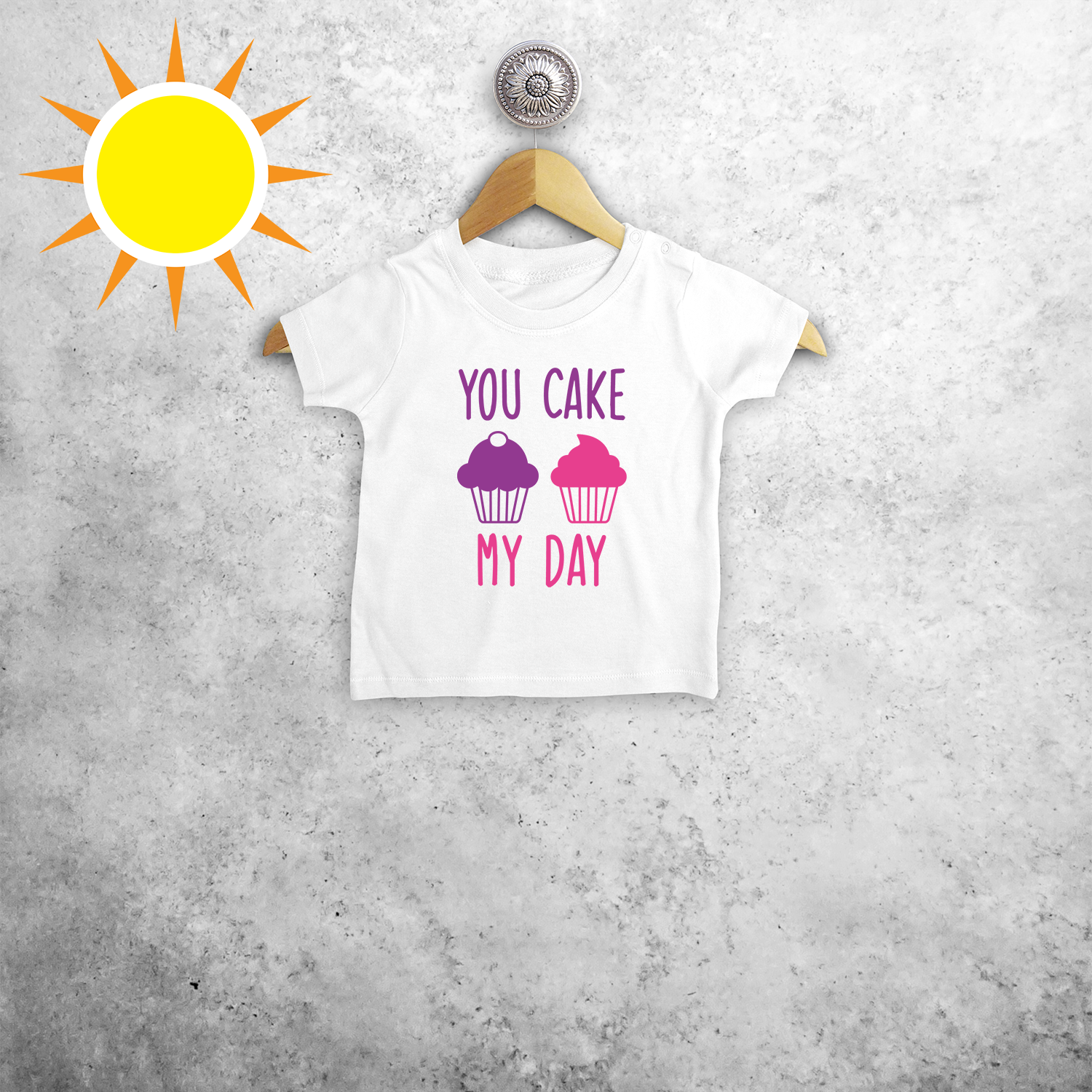 You cake my day' magisch baby shirt met korte mouwen
