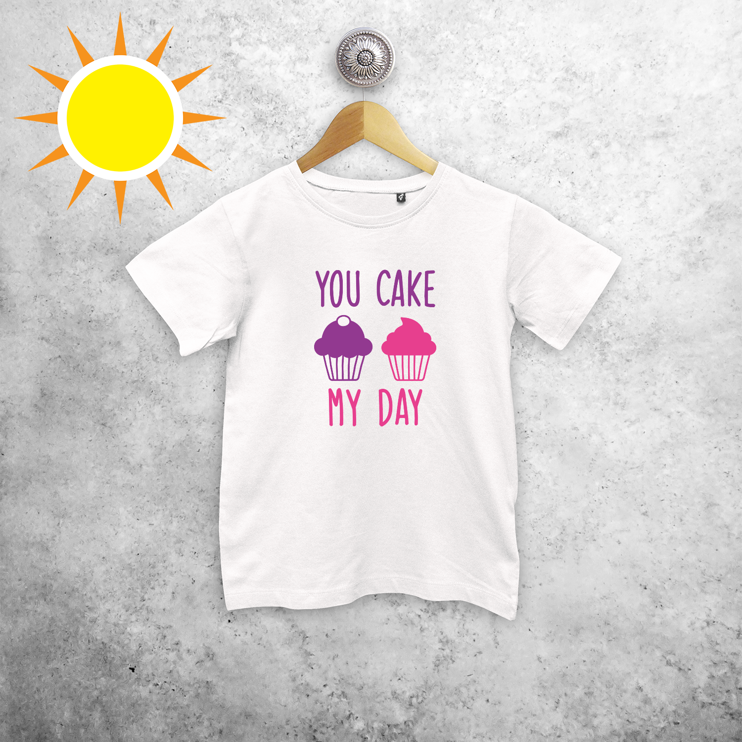 'You cake my day' magic kids shortsleeve shirt