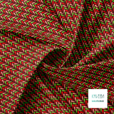 Pink, green and red chevron fabric