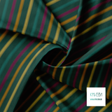 Zachte horizontale strepen in groen, paars, oranje en geel stof