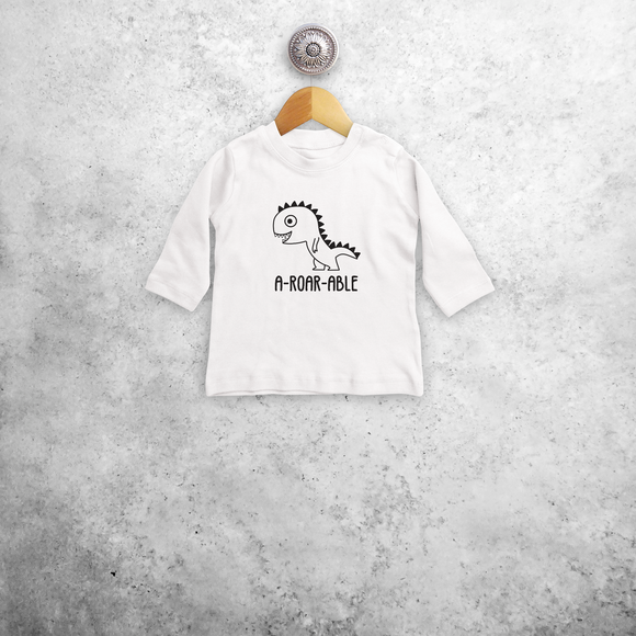 'A-roar-able' baby shirt met lange mouwen