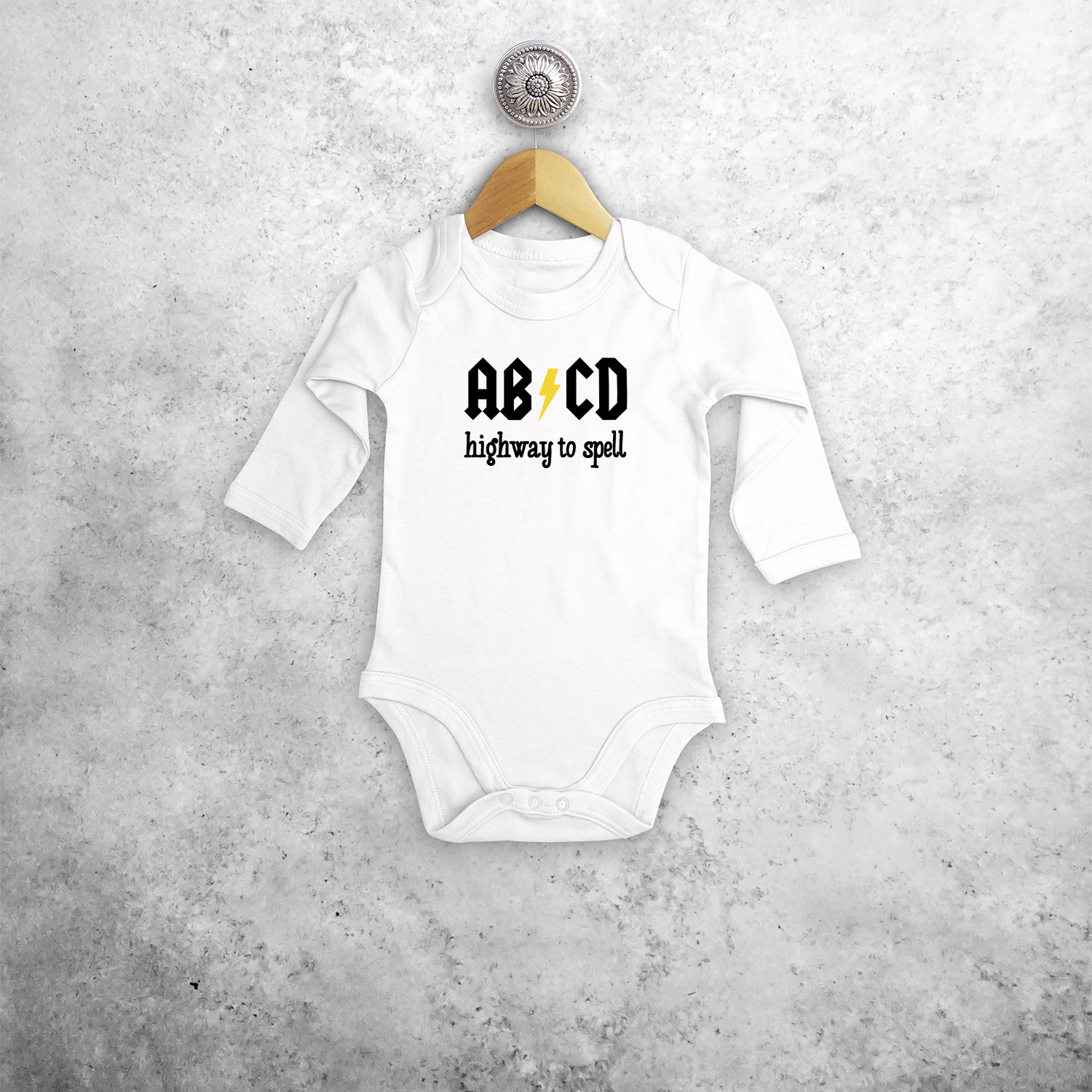 ABCD - Highway to spell' baby kruippakje met lange mouwen