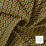 Retro octagons in yellow, red and green fabric