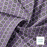 Retro octagons in purple and green fabric