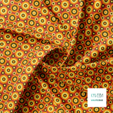 Retro achthoeken in bruin, orange en geel stof