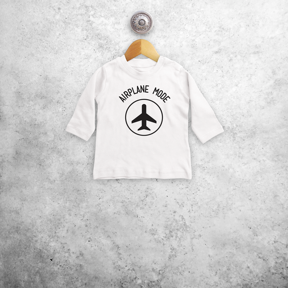 'Airplane mode' baby shirt met lange mouwen