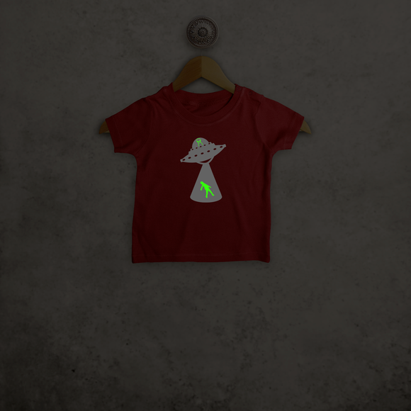 Alien abduction glow in the dark baby shortsleeve shirt