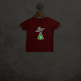 Alien ontvoering glow in the dark baby shirt met korte mouwen