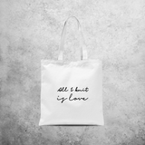 'All I knit is love' tote bag
