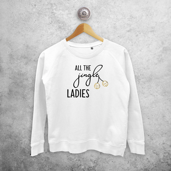 Adult sweater, with ‘All the jingle ladies’ print by KMLeon.