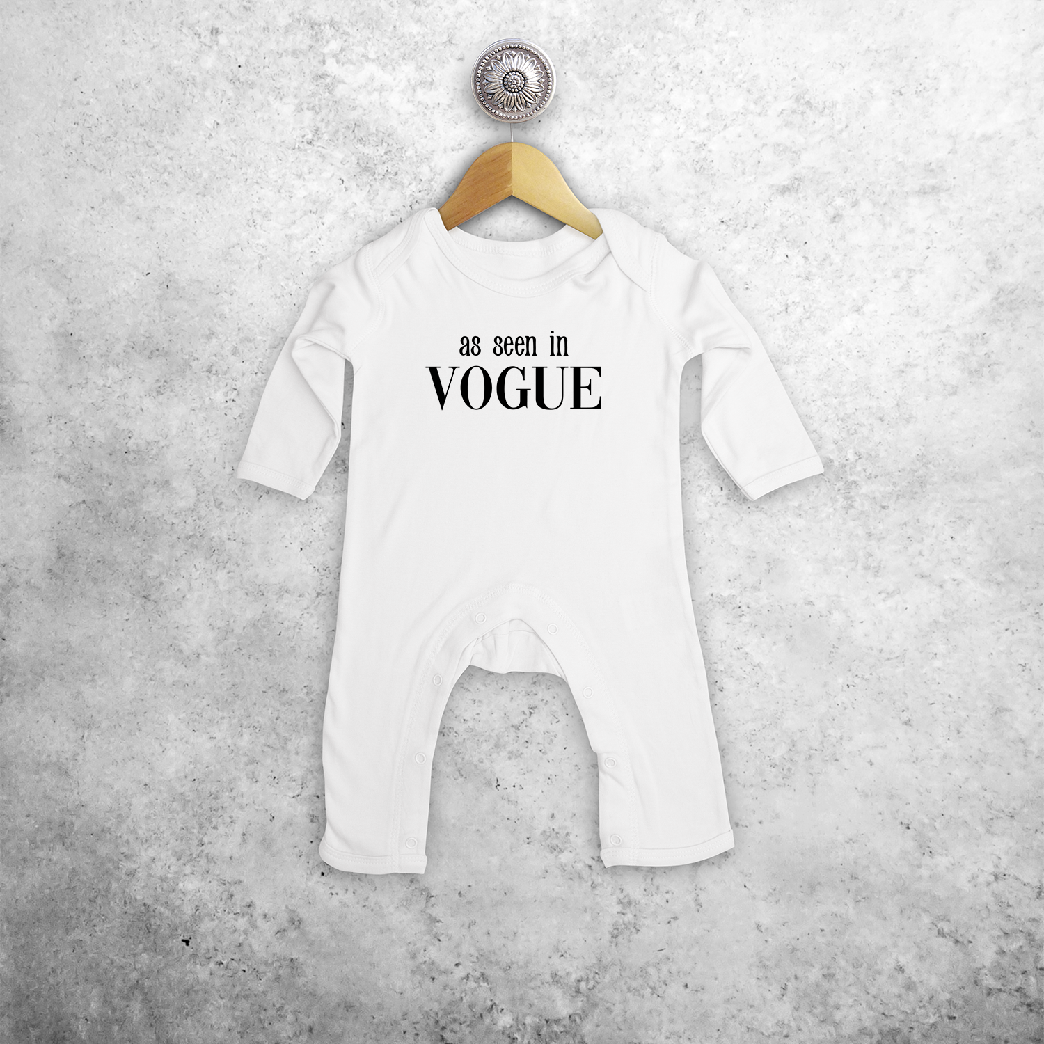 'As seen in Vogue' baby romper met lange mouwen