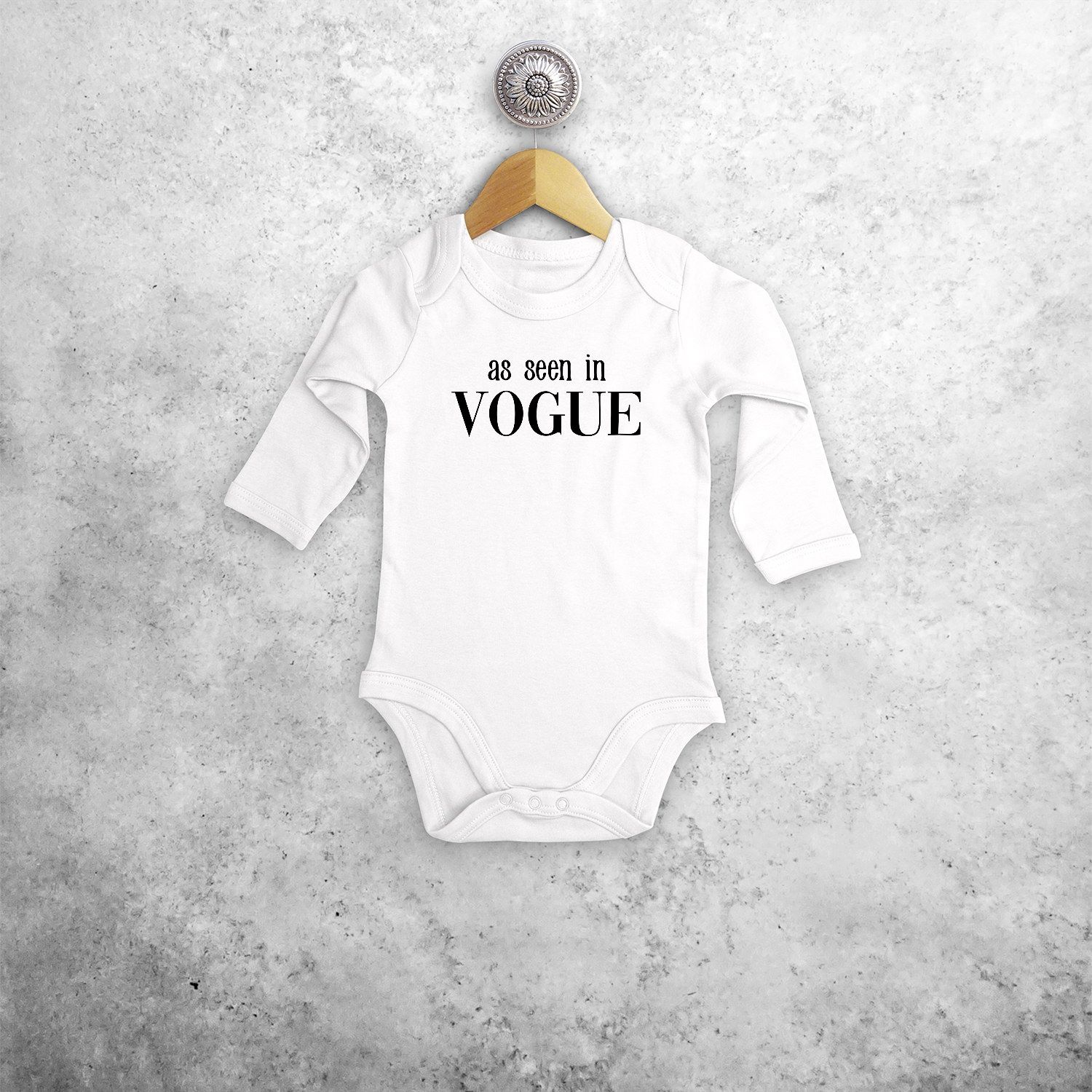 'As seen in Vogue' baby kruippakje met lange mouwen