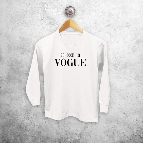'As seen in Vogue' kids longsleeve shirt