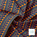Yellow, orange and pink circles and triangles fabric