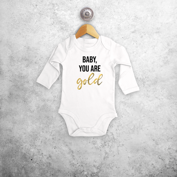 'Baby you are gold' baby kruippakje met lange mouwen