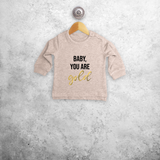 'Baby you are gold' baby sweater