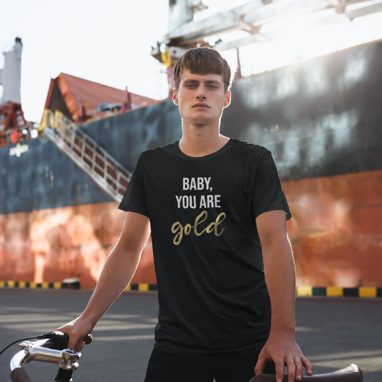 'Baby you are gold' adult shirt