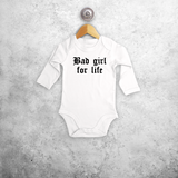 'Bad girl for life' baby kruippakje met lange mouwen