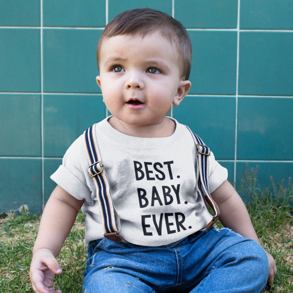 'Best. Baby. Ever.' baby shirt met korte mouwen