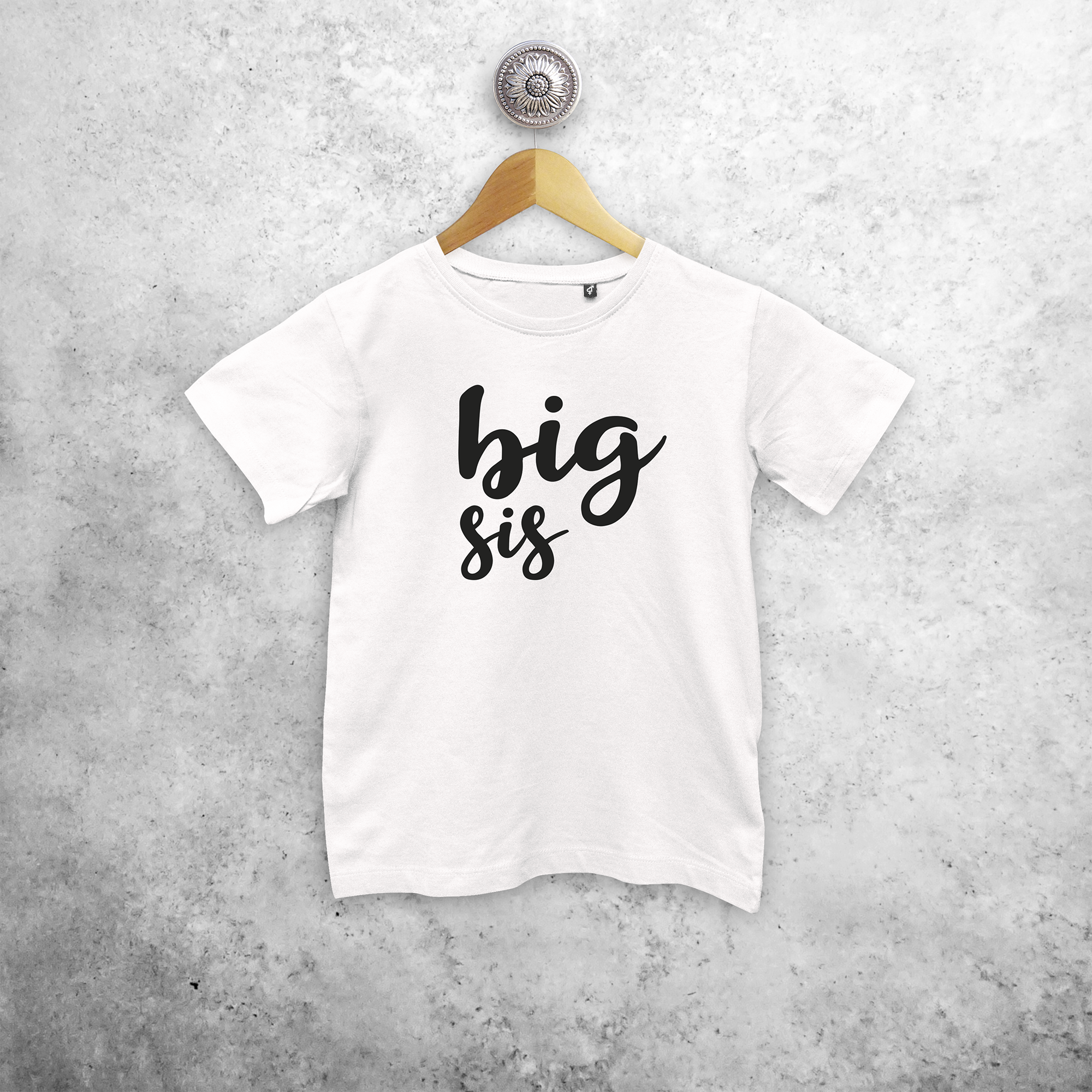 'Big sis' kind shirt met korte mouwen
