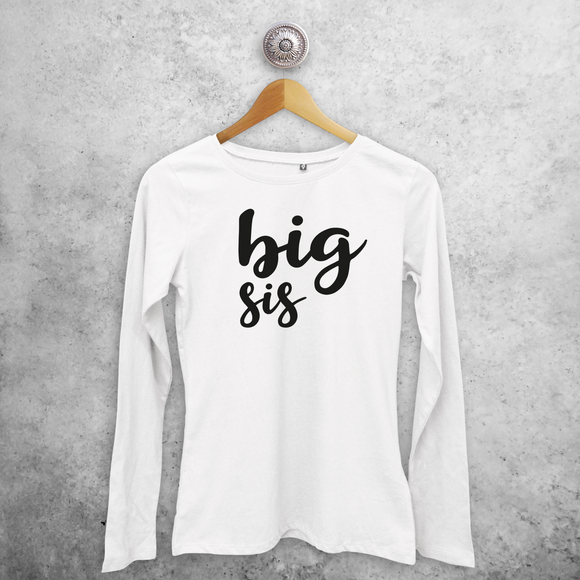 'Big sis' volwassene shirt met lange mouwen