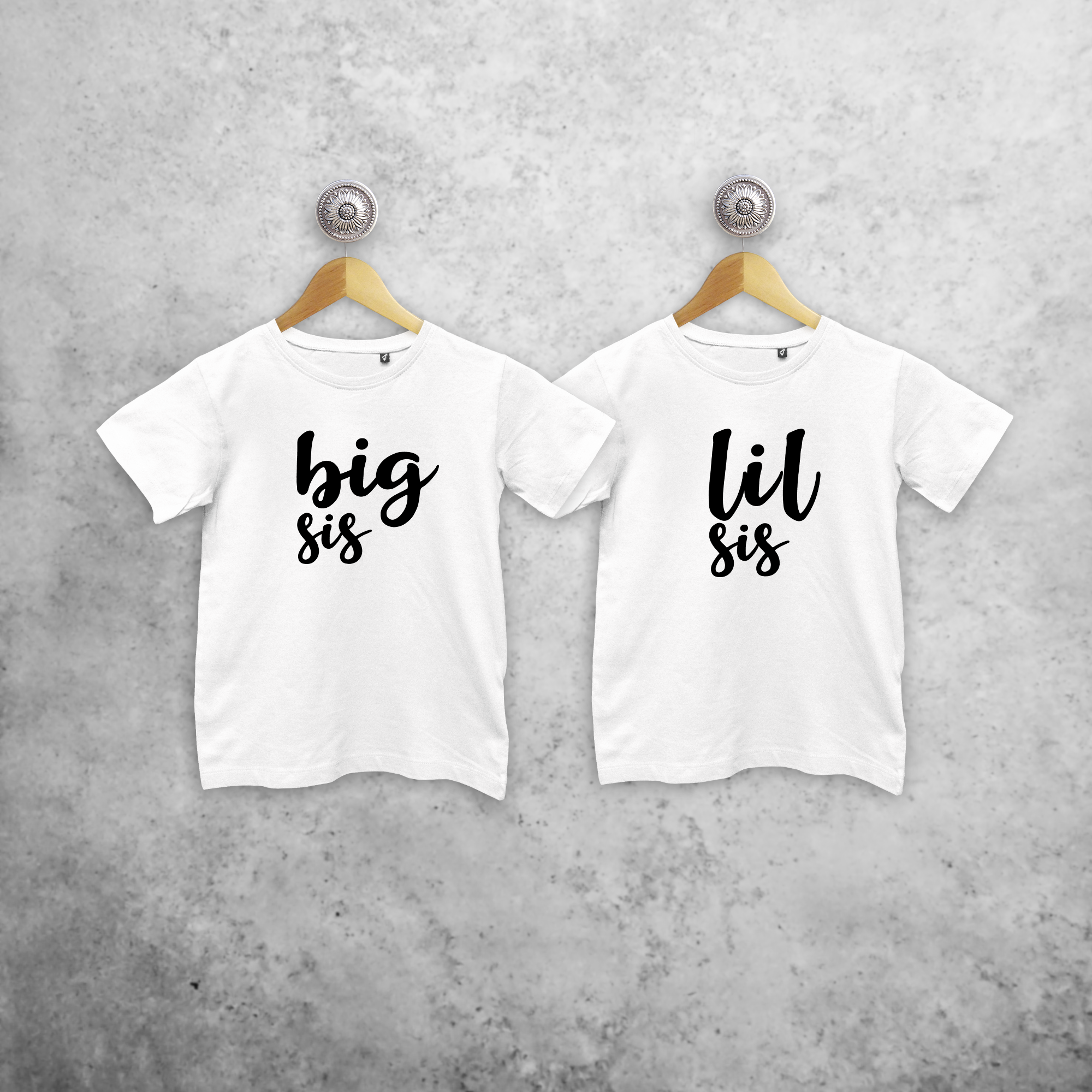 'Big sis' & 'Lil sis' kids sibling shirts